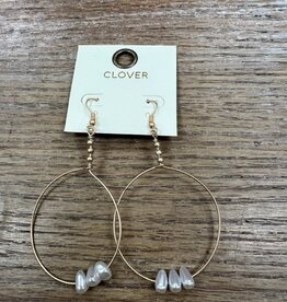 Jewelry Big Gold Circle Earrings w/ Pearls