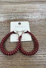 Jewelry Raspberry Wrapped Bead Oval Earrings