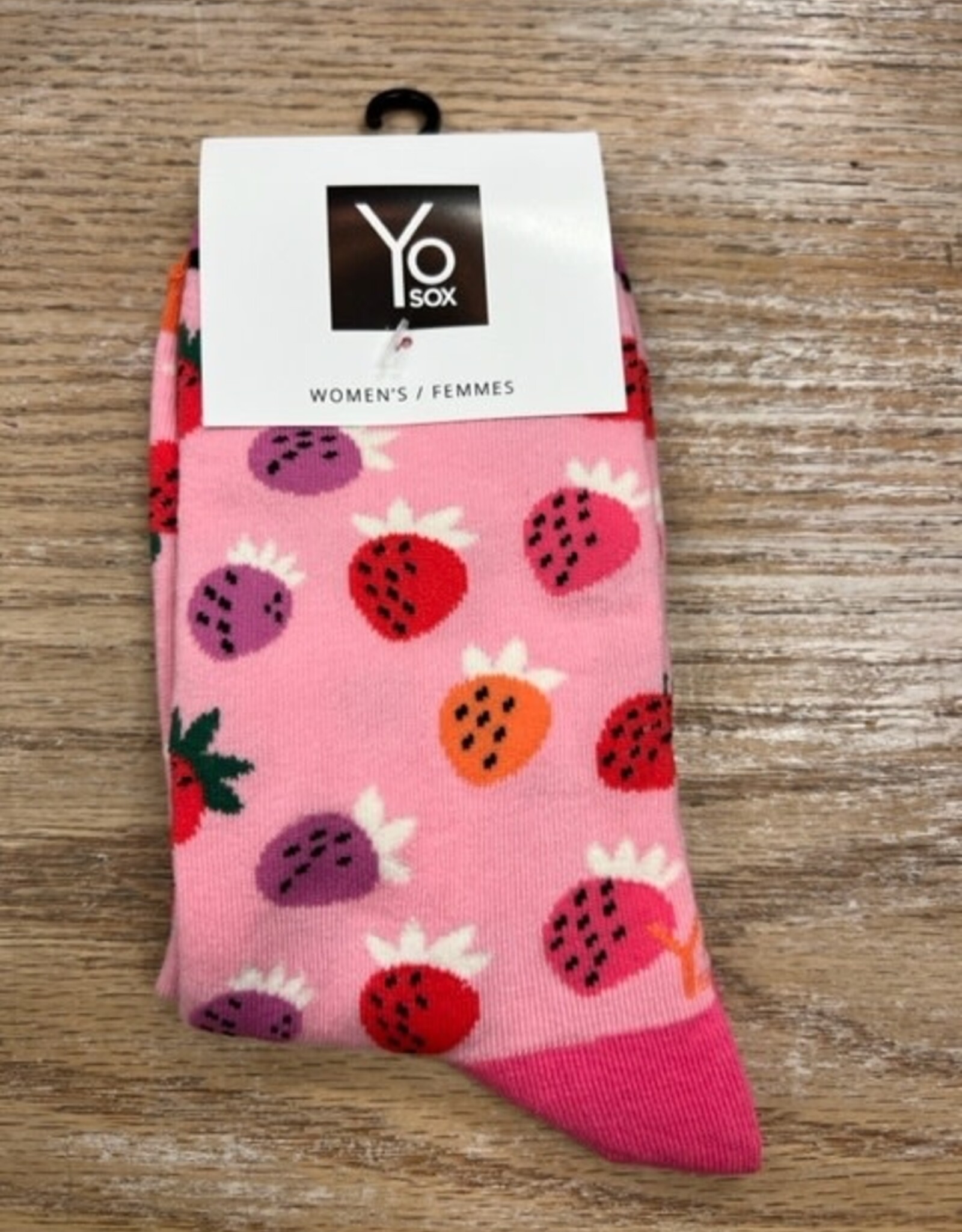 Socks Women's Crew Sock- Strawberries