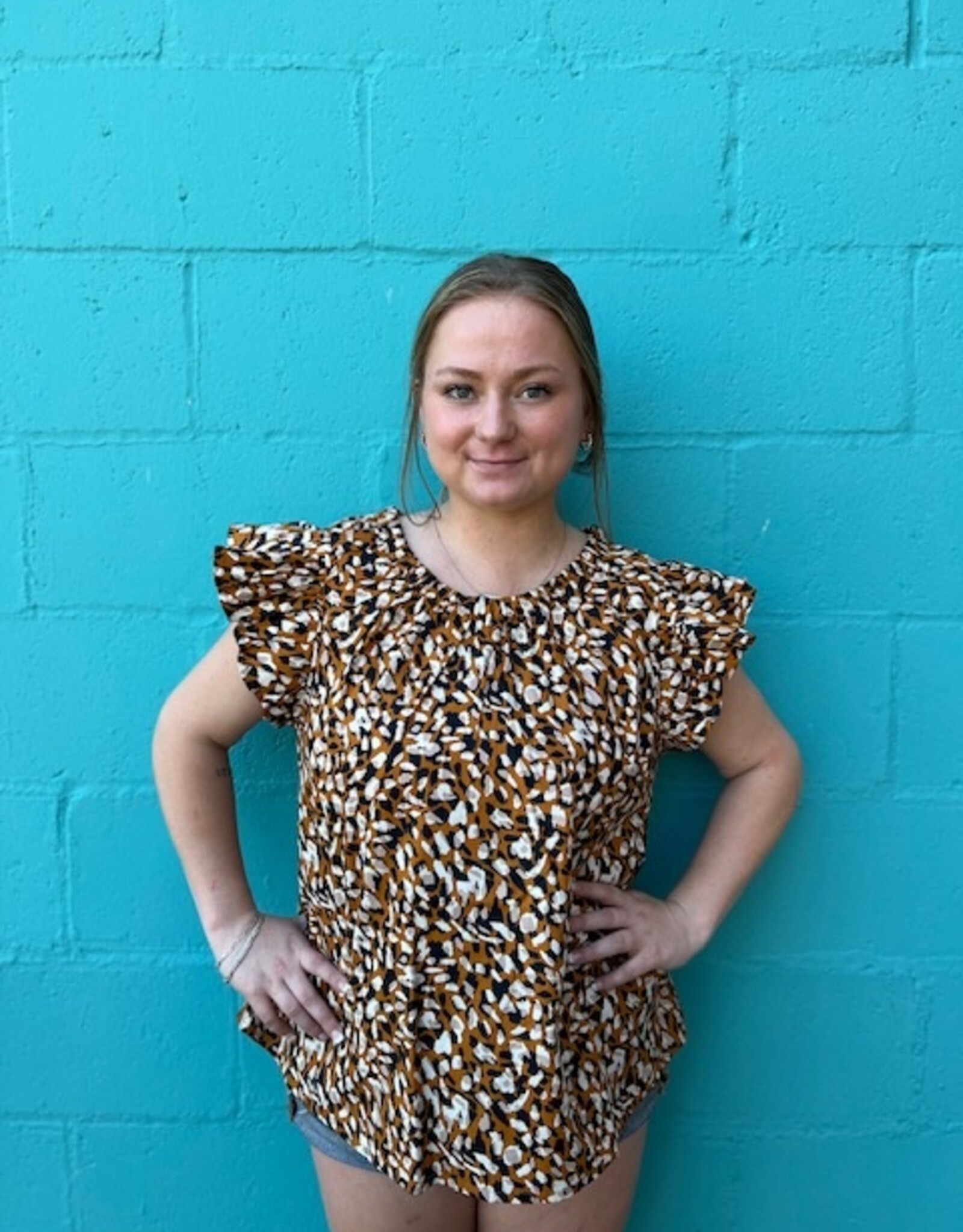 Blouse Salma Cheetah Print Top