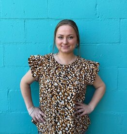 Blouse Salma Cheetah Print Top