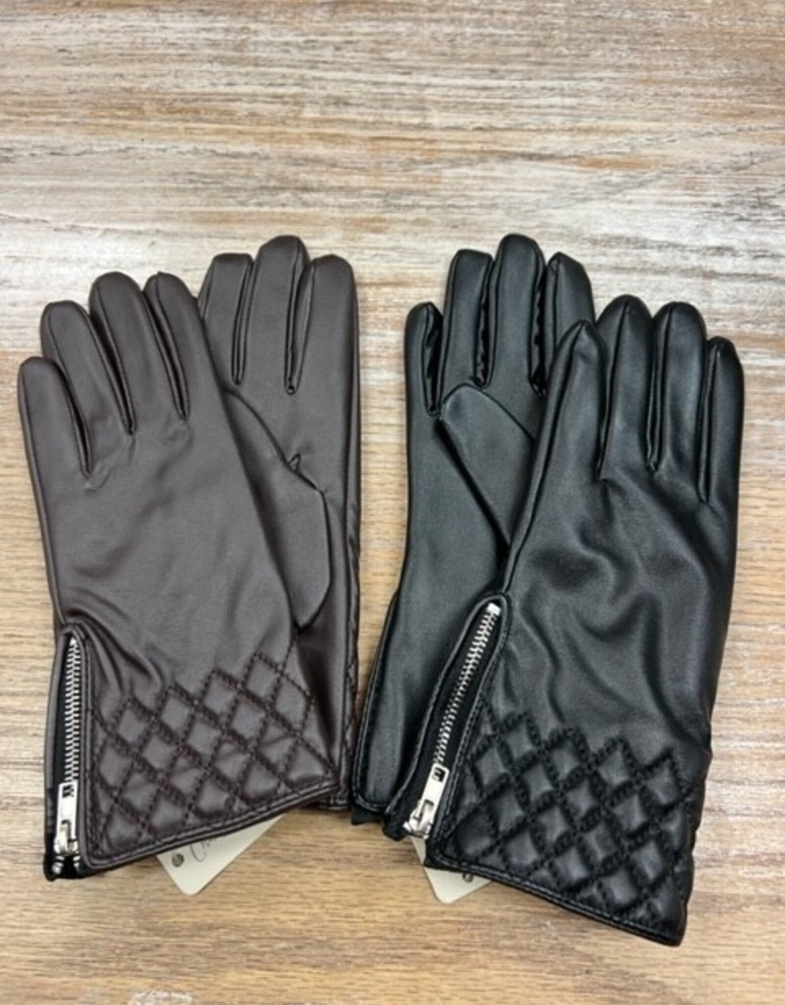 Gloves Leather Zipper Gloves