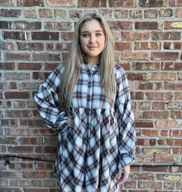 Dress Nadia Plaid Babydoll Shirt Dress