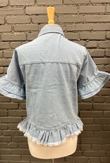 Jacket Mabry Button Denim Short Sleeve Jacket