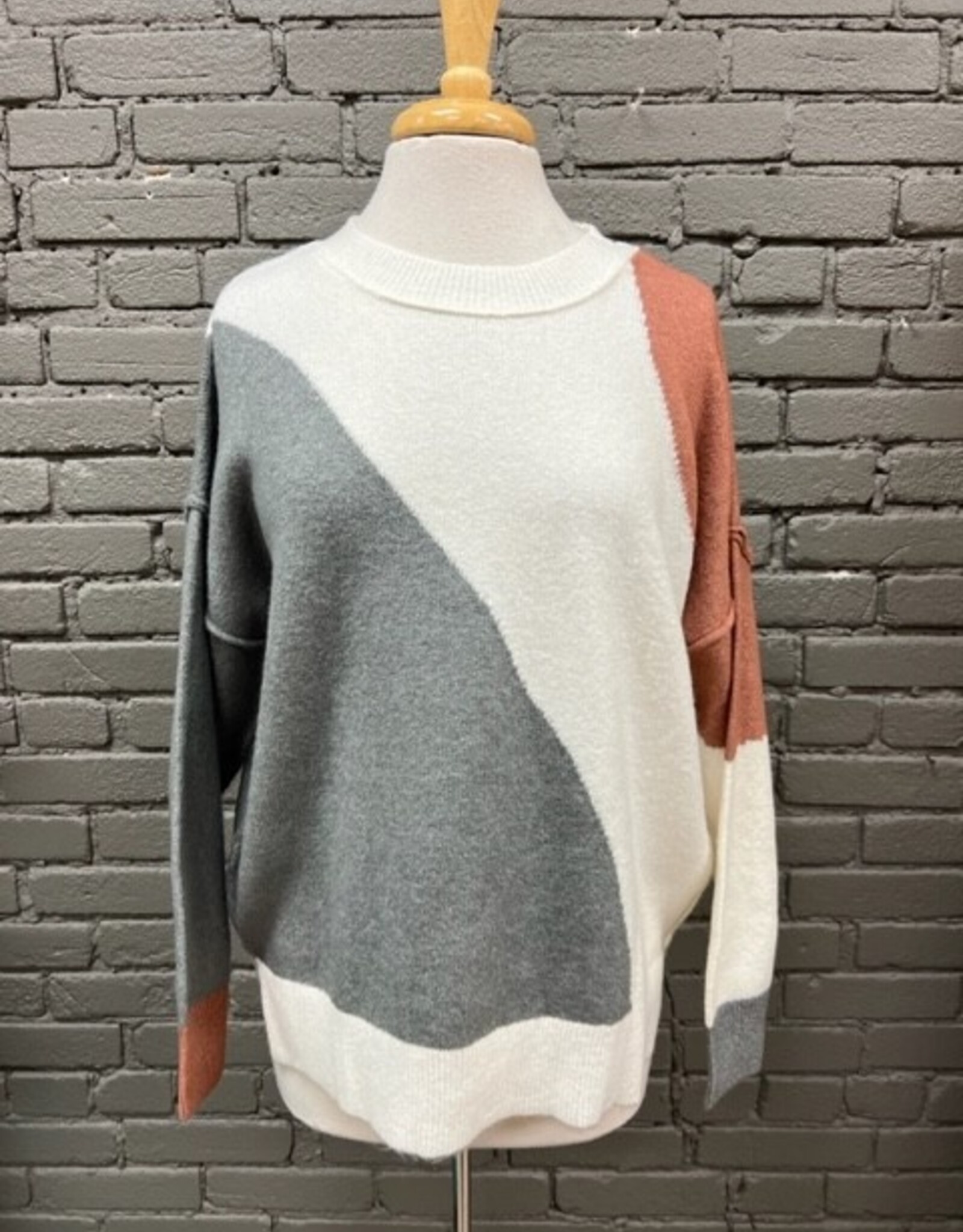 Sweater Eloise Diagonal Colorblock Sweater