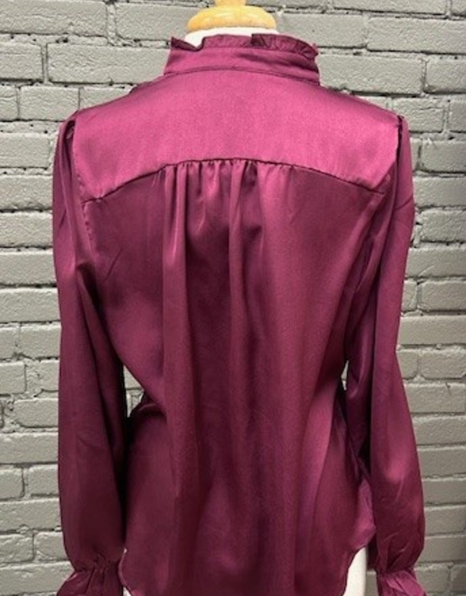 Long Sleeve Monroe Plum Ruffle LS Top