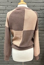 Sweater Jolene Brown Color Block Sweater