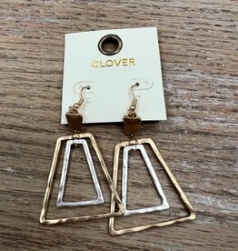 Jewelry Gold Silver Rectangle Earrings
