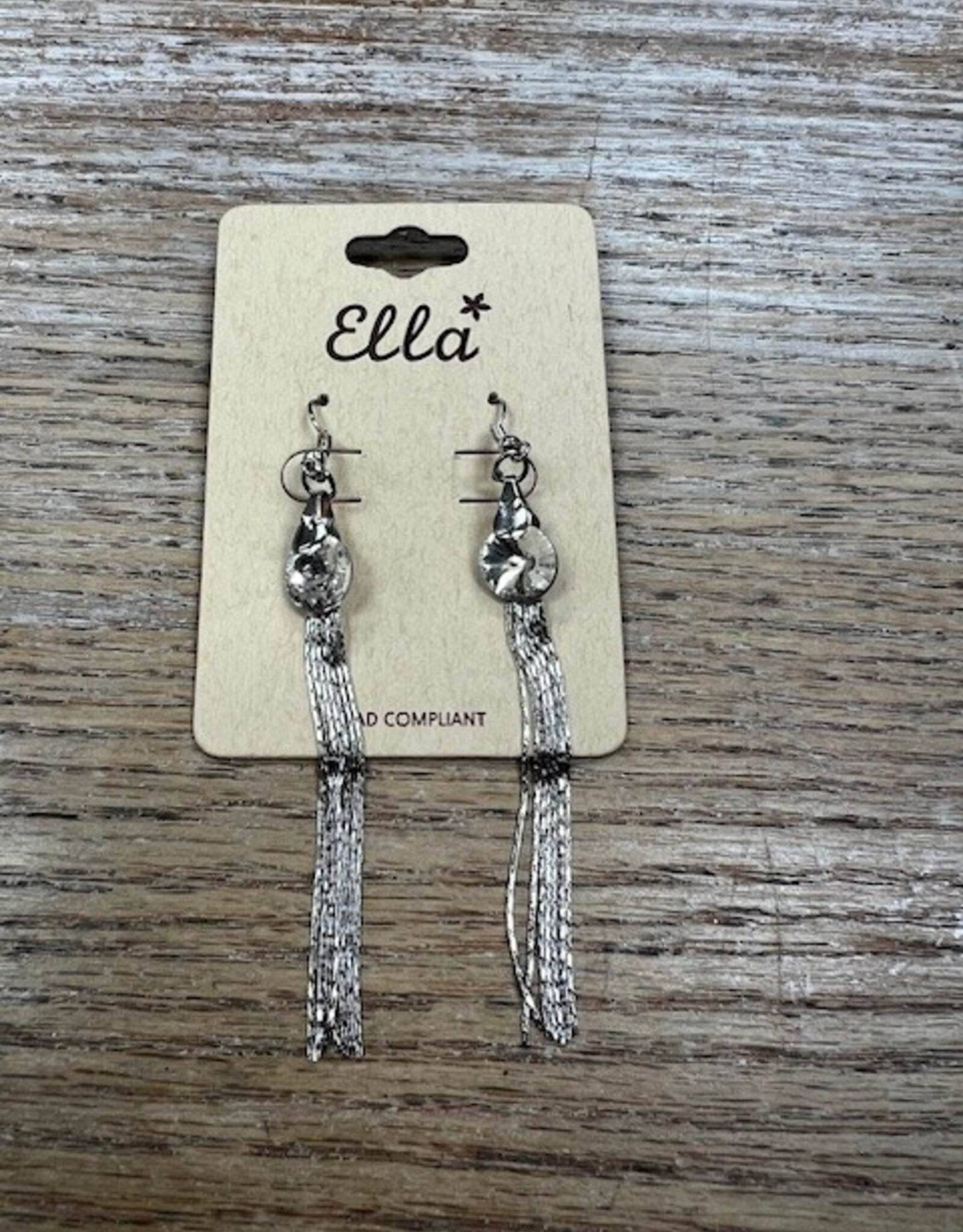 Jewelry Silver Gem Tassel Earrings