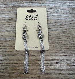 Jewelry Silver Gem Tassel Earrings