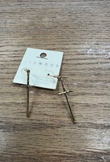 Jewelry Small Gold Hammered Cross Earrings