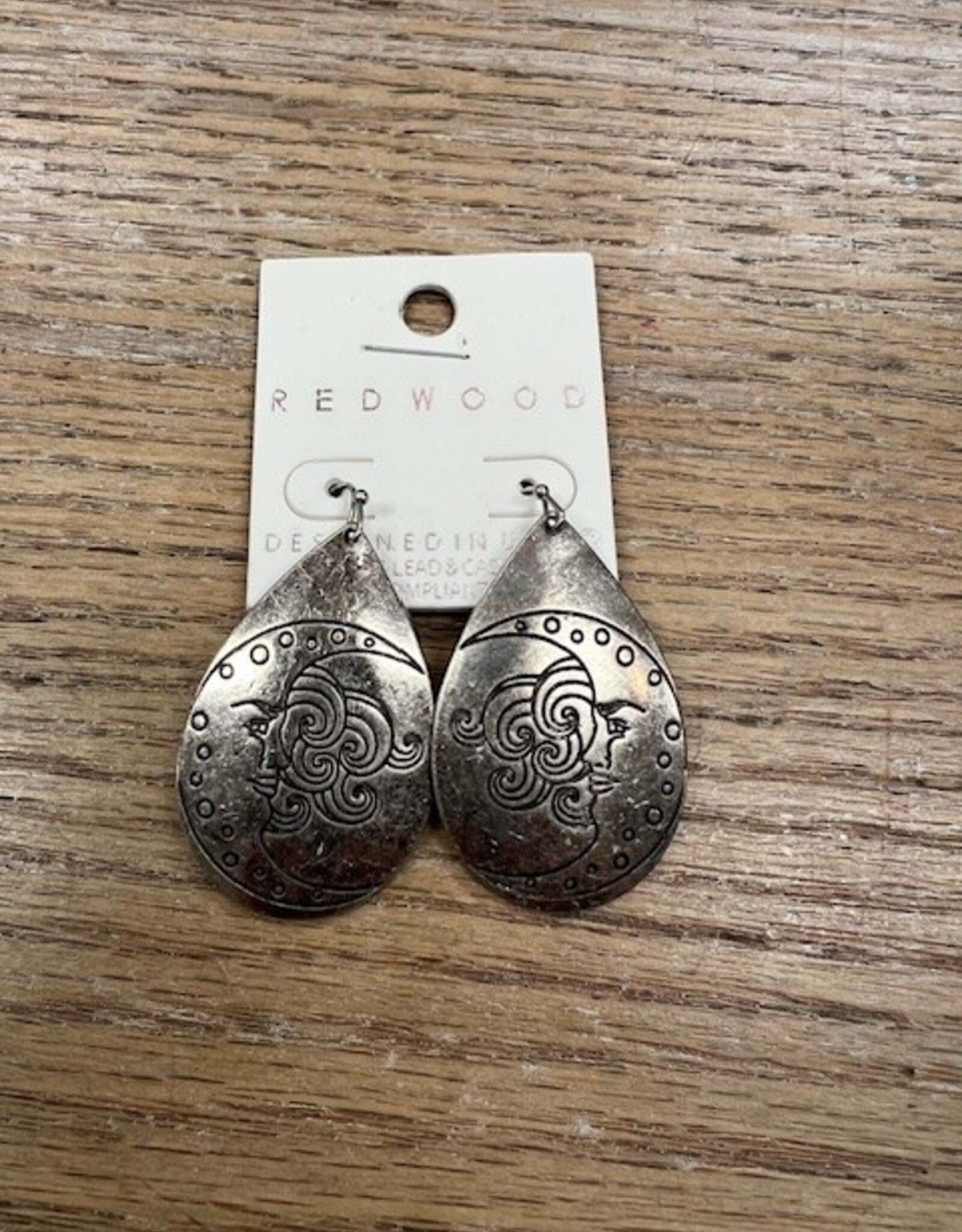 Jewelry Silver Teardrop Crescent Earrings