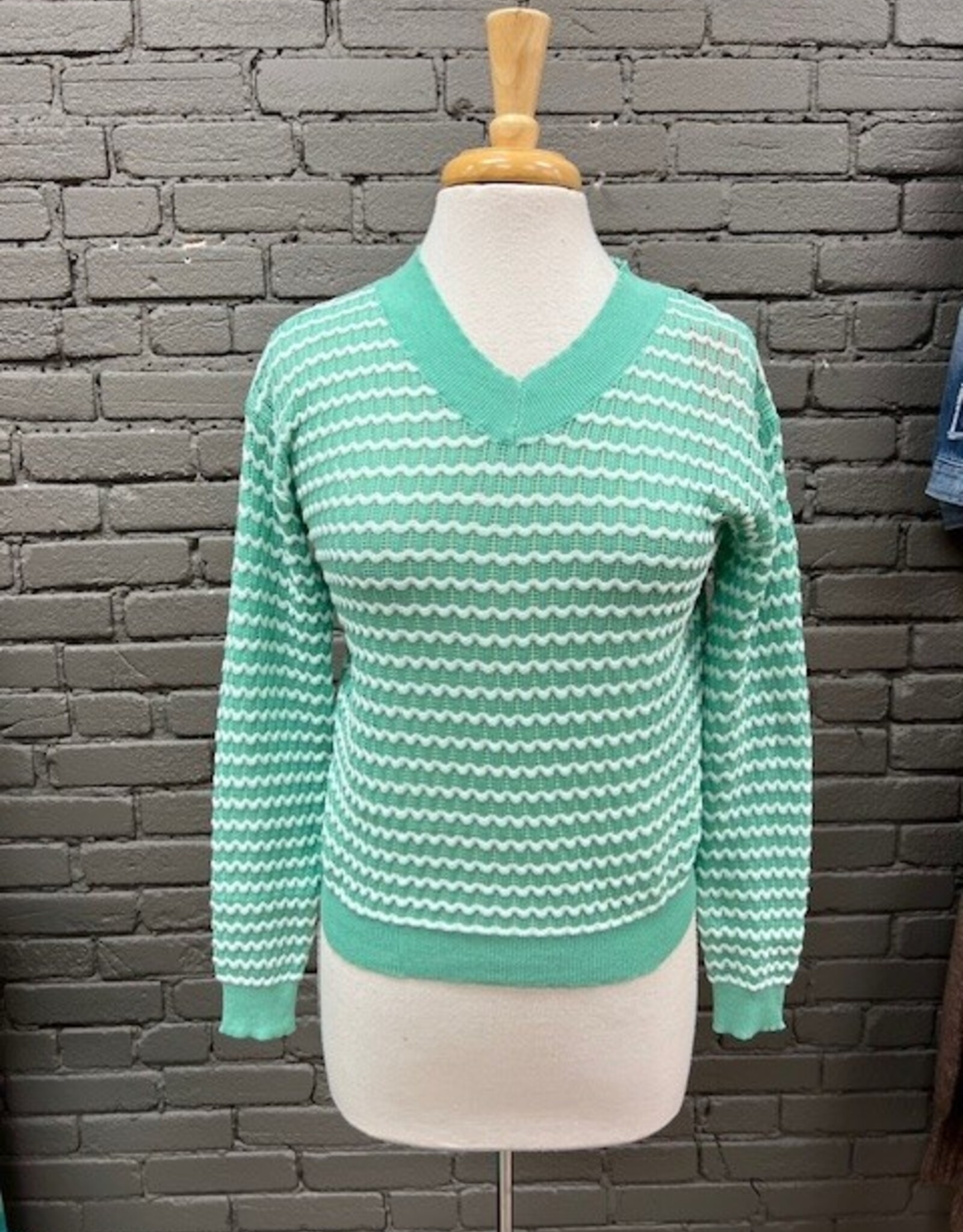 Sweater Tinley Seafoam Wavy Striped Sweater