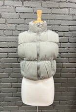 Vest Quinn Quilted Gray Zip Puffer Vest