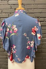 Shirt Finley Floral Button Ruffle Top