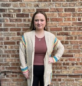 Cardigan Simone Multi Color Long Knit Cardi