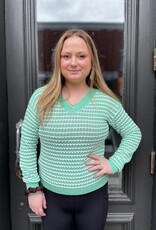 Sweater Tinley Seafoam Wavy Striped Sweater