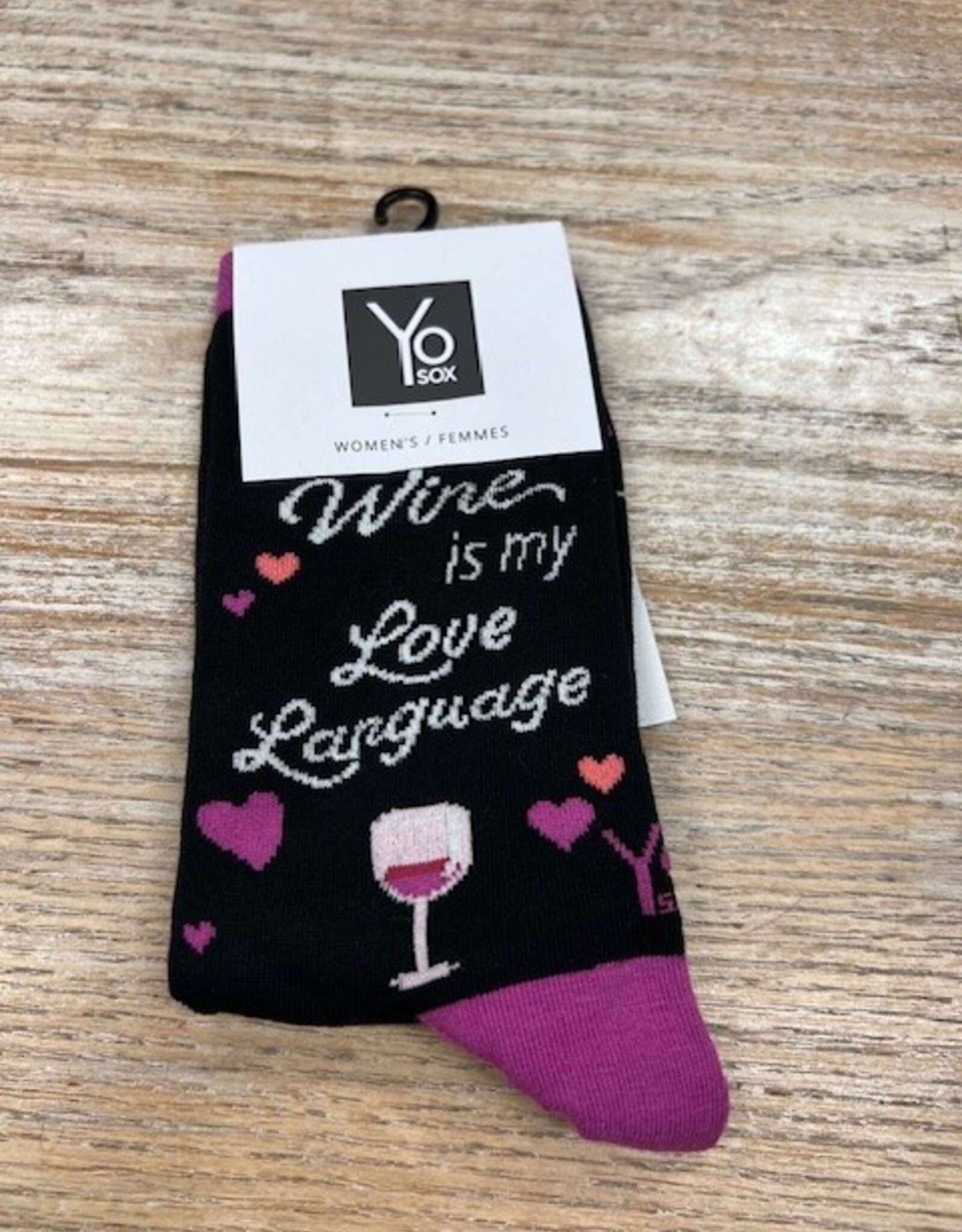 Socks Women's Crew Socks- Wine Love Lang