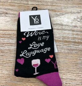 Socks Women's Crew Socks- Wine Love Lang