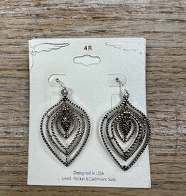 Jewelry Silver Layered Multi Design Earrings