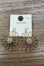 Jewelry Gold Wire Flower Earrings