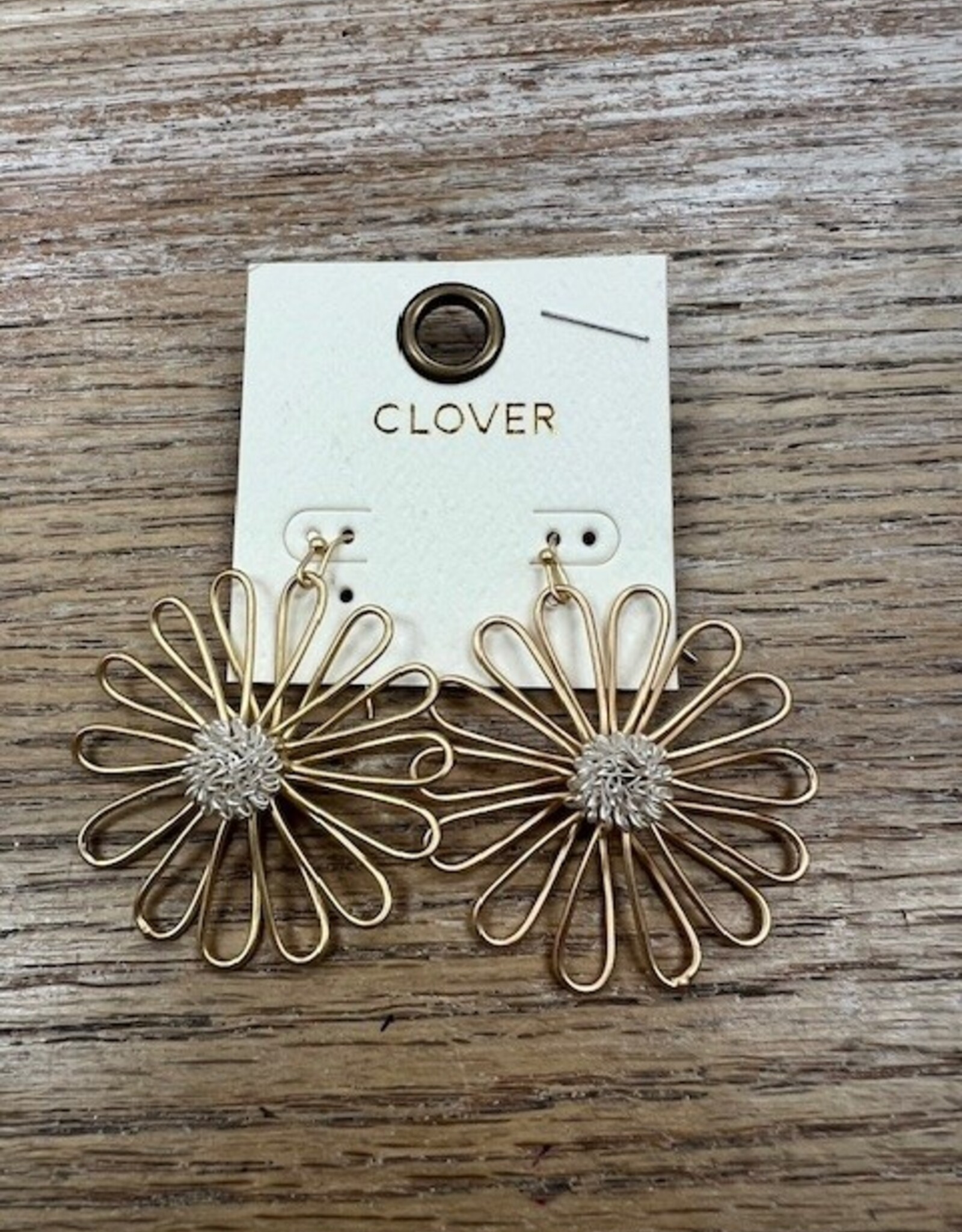 Jewelry Gold Wire Flower Earrings