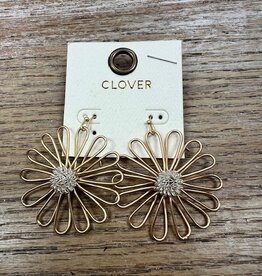 Jewelry Gold Wire Flower Earrings