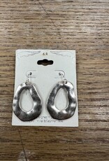 Jewelry Silver Hammered Oval Earrings