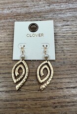Jewelry Gold Swirl Earrings w/ Pearl