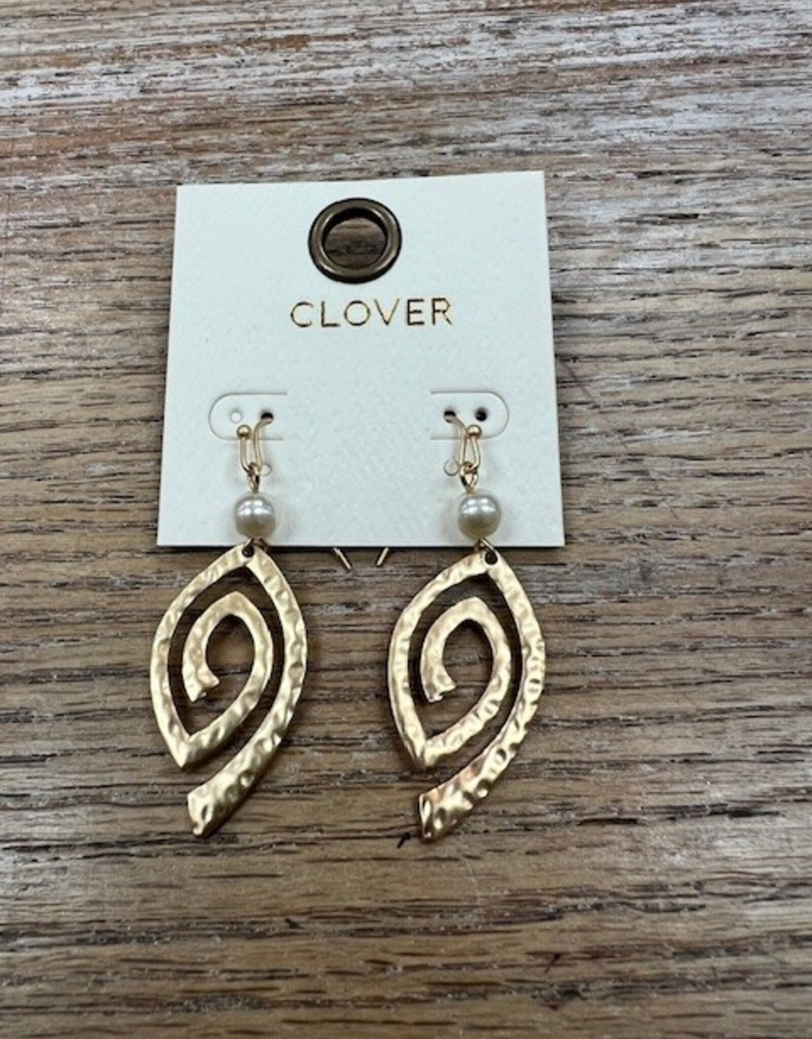 Jewelry Gold Swirl Earrings w/ Pearl