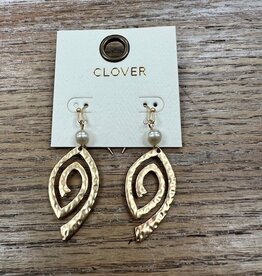 Jewelry Gold Swirl Earrings w/ Pearl