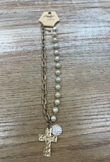 Jewelry Gold Chain Pearl Cross Necklace