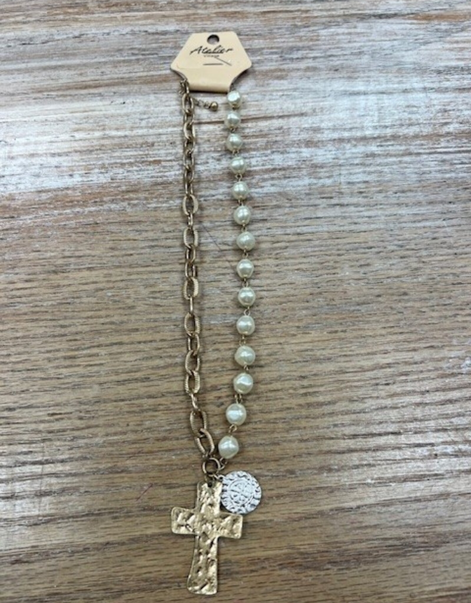 Jewelry Gold Chain Pearl Cross Necklace
