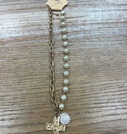 Jewelry Gold Chain Pearl Cross Necklace