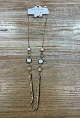 Jewelry Long Gold Multi Chain Stone Necklace
