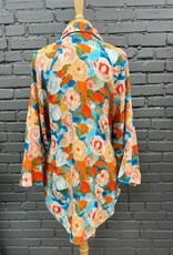 Shirt Lorie Orange Floral Ruffle HiLo Top