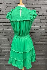 Dress Norah Green Smocked Ruffle Tie Dress