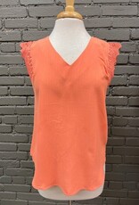 Shirt London Orange Lace Trim Top