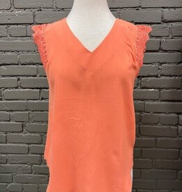 Shirt London Orange Lace Trim Top