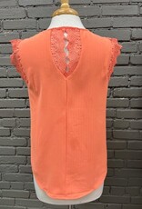 Shirt London Orange Lace Trim Top