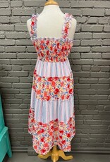 Dress Ella Multi Stripe Print Smock Dress