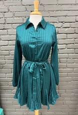 Dress Charlotte Green Button Print Dress