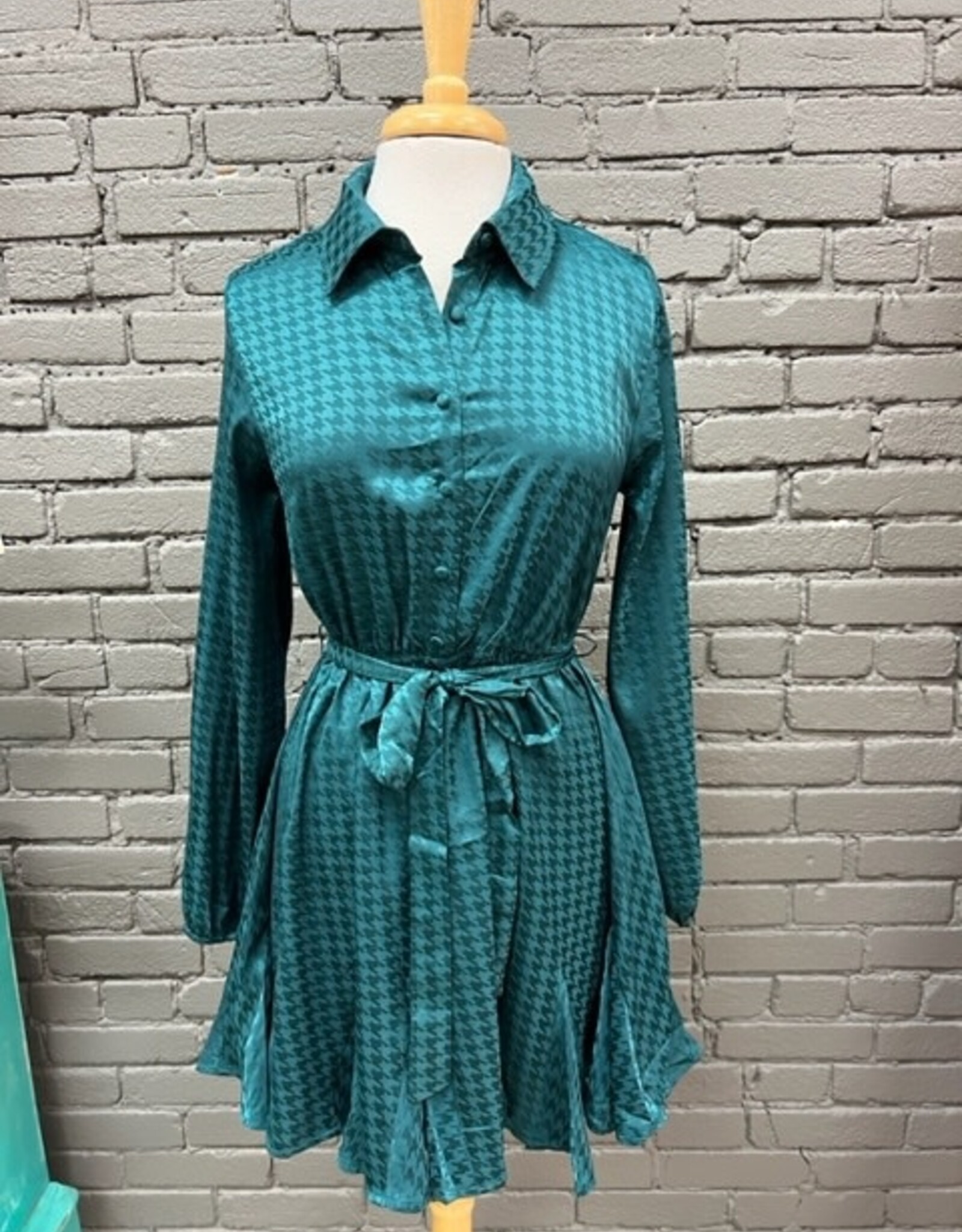 Dress Charlotte Green Button Print Dress