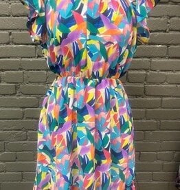 Dress Blair Multi Color Abstract Midi Dress