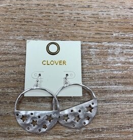 Jewelry Silver Circle Star Earrings