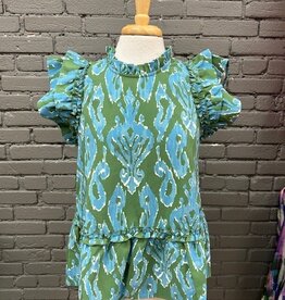 Blouse Sage Woody Flounce Top