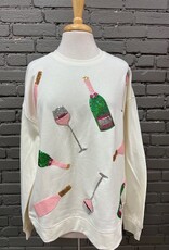 Long Sleeve Champagne Sequin Sparkle Sweatshirt