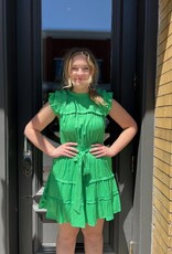 Dress Norah Green Smocked Ruffle Tie Dress