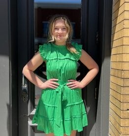 Dress Norah Green Smocked Ruffle Tie Dress