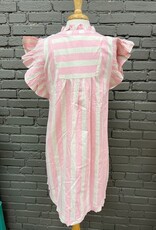 Dress Sadie Pink Stripe Ruffle Dress